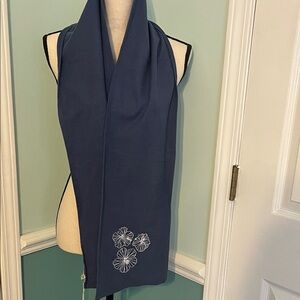 Elegant Blue Floral Scarf